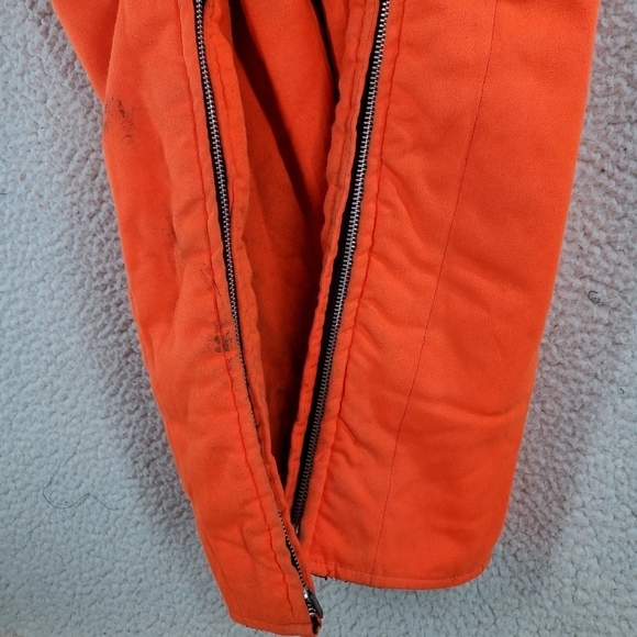 Vtg Coveralls Men XL Orange Hollofil 808 Hunting Workwear 1-Pc USA Made 80s 90s - Picture 9 of 16